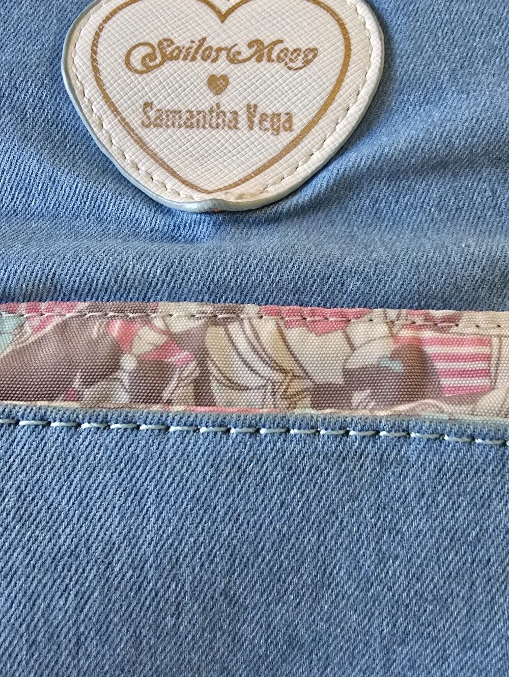 Sailor Moon Samantha Vega Blue Backpack Bag Moonstick Denim